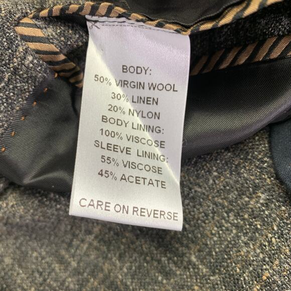 BILLY REID Size 4 Grey Wool Blend Tweed Notch Lapel Jacket Blazer - Picture 6 of 7